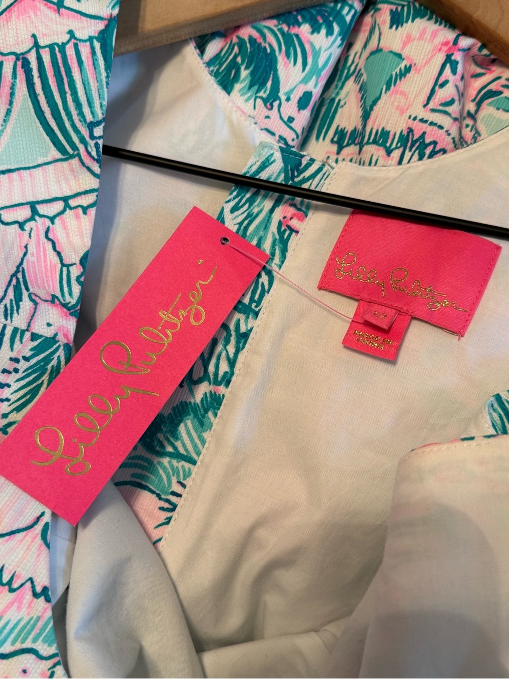 LILLY PULITZER Pink & Green Tropical Shift Dress | Sleeveless Resort Print - Picture 5 of 10